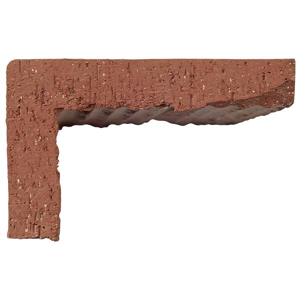 Brownstone Red 2x7 Matte Clay Thin Brick Edge Cap