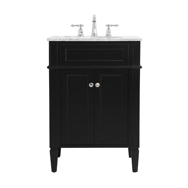 Montair Black 24" Single Vanity With Carrara White Marble Top