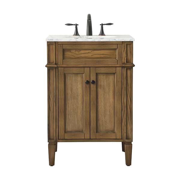 Montair Dark Brown 24" Single Vanity With Carrara White Marble Top