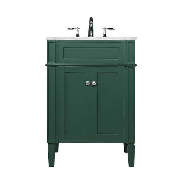 Montair Green 24" Single Vanity With Carrara White Marble Top