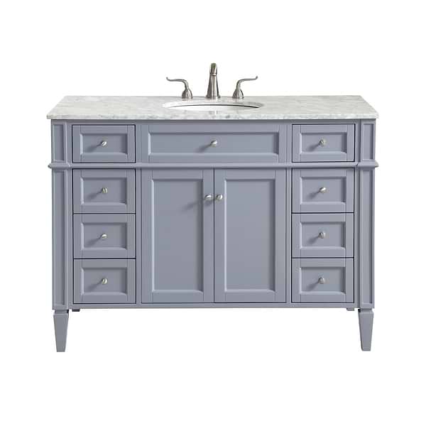 Montair Gray 48" Single Vanity With Carrara White Marble Top