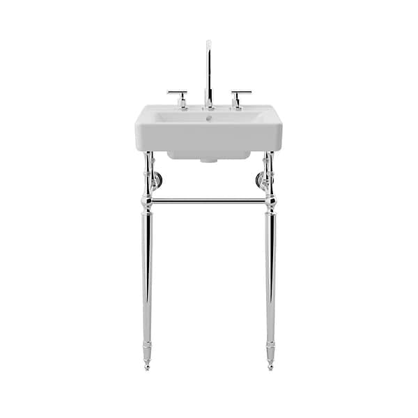 Napoleon Polished Chrome 20" Single Console with White Ceramic Top and Rectangle Sink