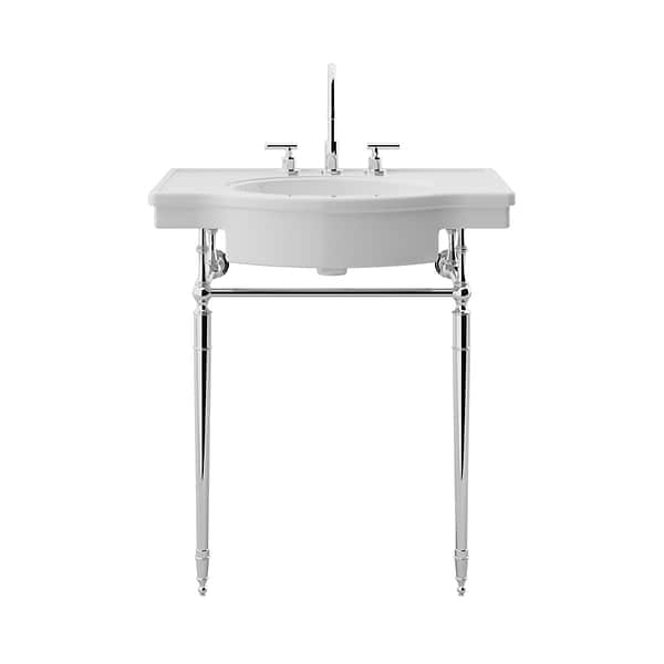 Napoleon Polished Chrome 31" Single Console with White Ceramic Top and Oval Sink
