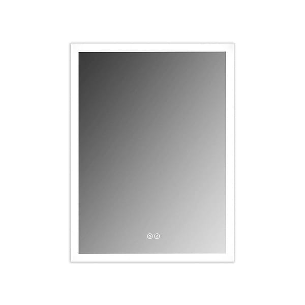 Mirava 24x32"  Rectangle Recessed or Wall Mounted Left-Hand LED Medicine Cabinet with Mirror in Silver, View 2, open zoomed image