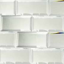 Reflection Revere Gray 3x6 Beveled Mirror Subway Wall Tile