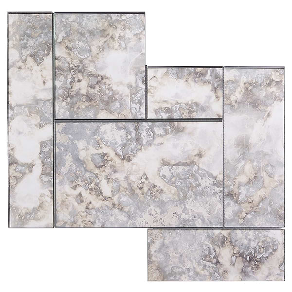 Vilna Antique Tuscan Argenta Gray 14X18 Polished Mirror Mosaic in Silver, View 4, open zoomed image