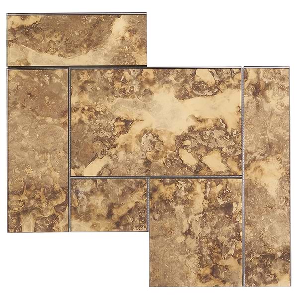 Vilna Antique Tuscan Gold 14X18 Polished Mirror Mosaic in Gold, View 5, open zoomed image