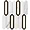 Zeus White Calacatta 2x8 Picket Polished Marble and Brass Waterjet Mosaic Tile