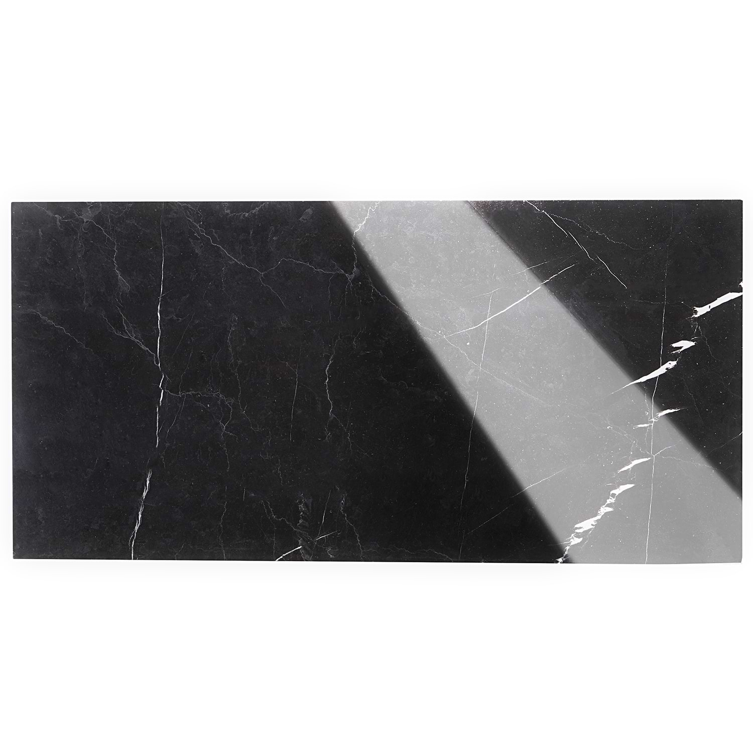 Nero Marquina 12x24 Polished Marble Tile