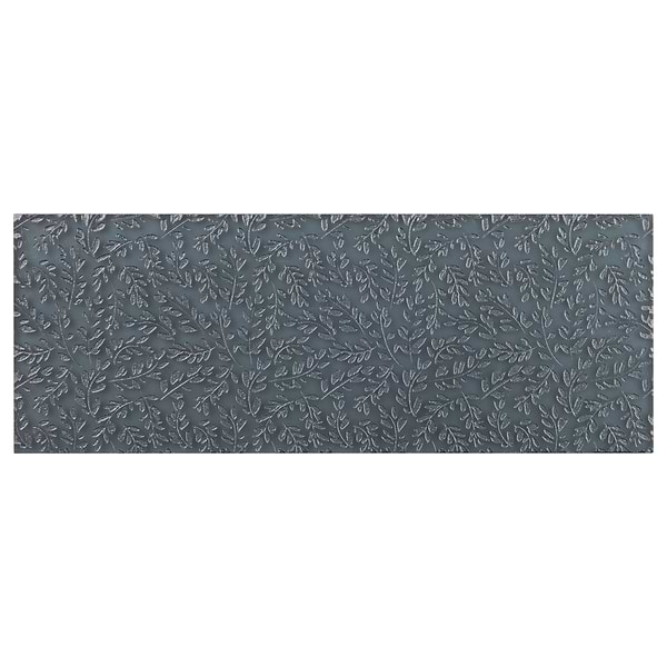 Sonya Flowers Midnight Gray 6x16 Frosted Glass Tile