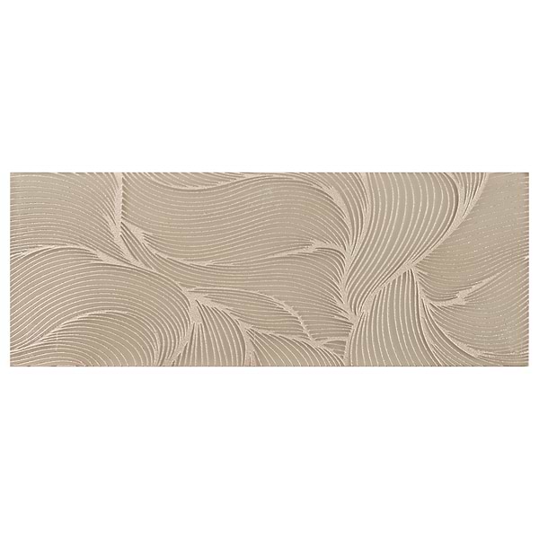 Sonya Waves Bronze 6x16 Frosted Glass Tile