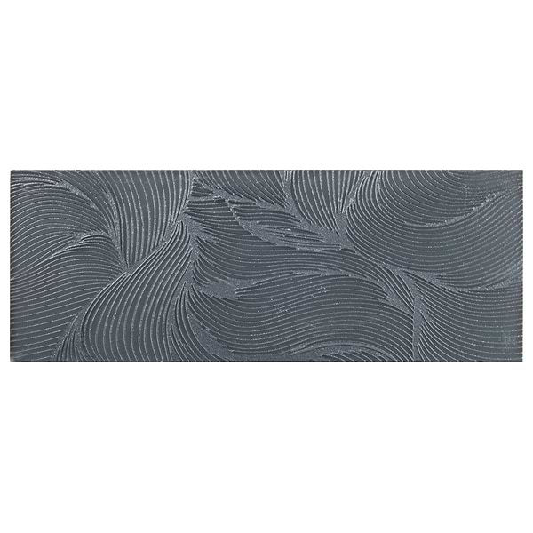 Sonya Waves Midnight Gray 6x16 Frosted Glass Tile
