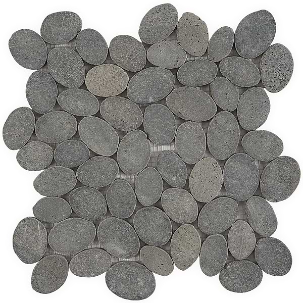 Nature Lava Black Round Pebble Mosaic