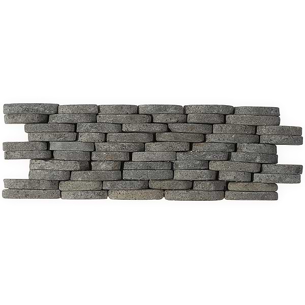 Nature Lava Black Stacked Pebble Mosaic