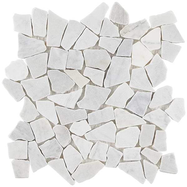 Nature Tumbled Carrara Marble Honed Mosaic Tile