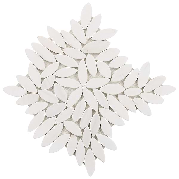 Breeze Flower Bianco Dolomite Honed Marble Mosaic Tile
