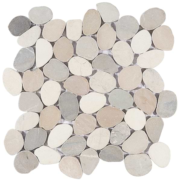 Nature Round Lombok Beige Pebble Honed Mosaic Tile