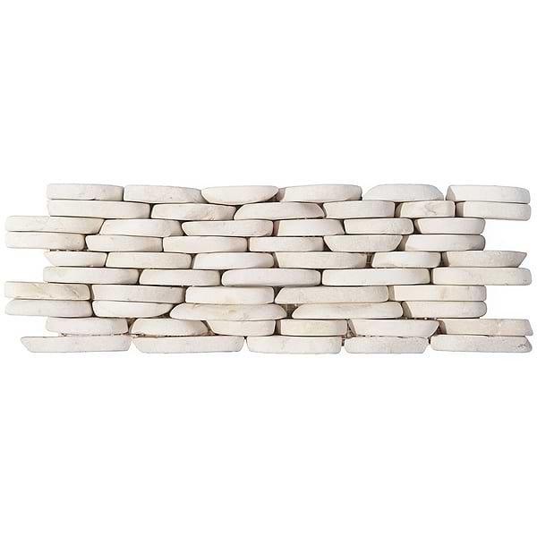 Nature White Stacked Pebble Mosaic
