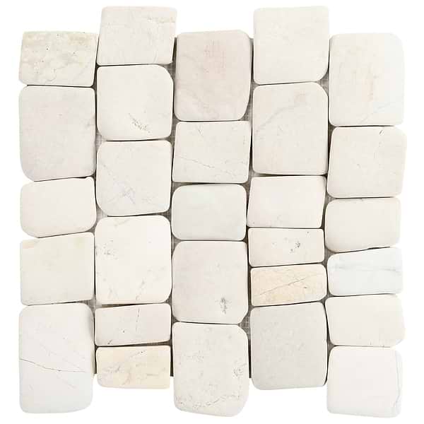 Nature Pathway Lovina White 2" Natural Stone Mosaic Tile