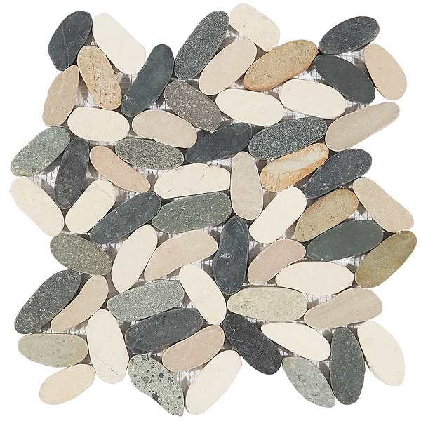 Nature Raja Ampat Flat Oval Pebble Mosaic