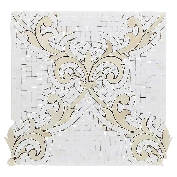 August White Thassos Marble Polished Mosaic Tile