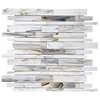 Matchstix Aura White Glass Polished Mosaic Tile