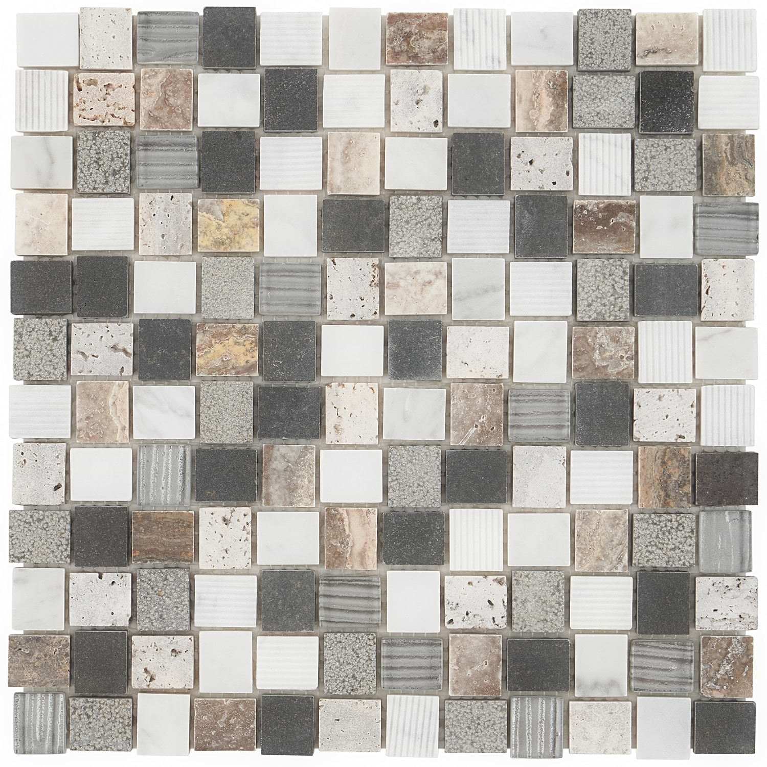 Esker Stratus 1" Squares Marble & Glass Tile