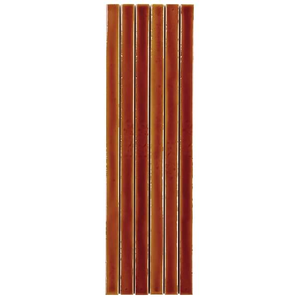 Kanbina Honey Brown 5x18 Crackled Glossy Ceramic Mosaic Tile