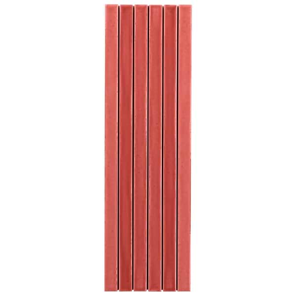 Kanbina Wild Coralito Pink 5x18 Crackled Glossy Ceramic Mosaic Tile
