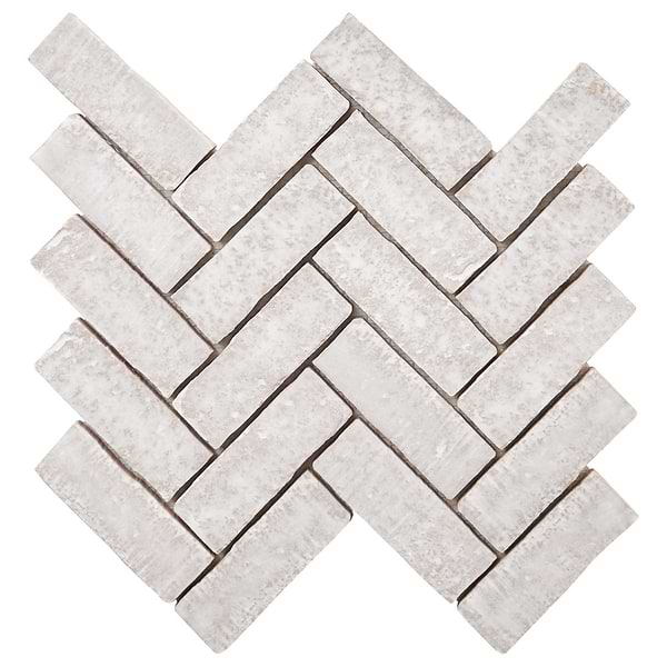 Brixon Chalk White 1.5x4 Herringbone Matte Porcelain Mosaic Tile
