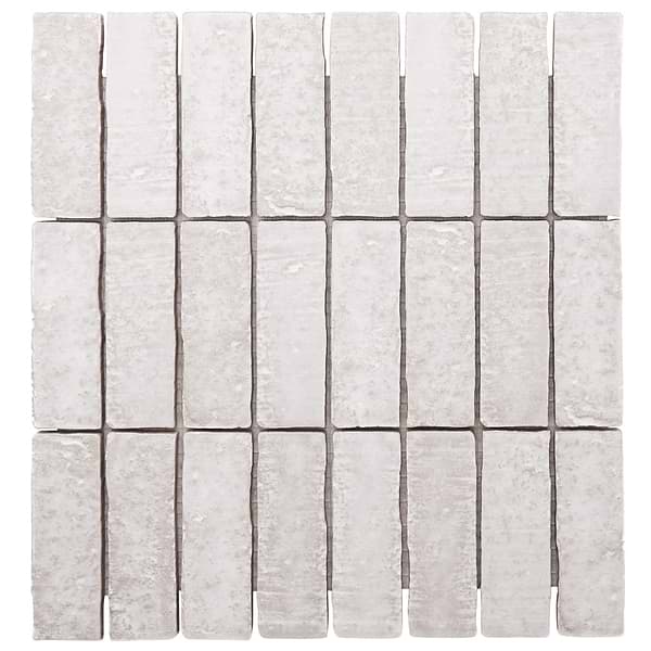 Brixon Chalk White 1.5x4 Stacked Matte Porcelain Mosaic Tile