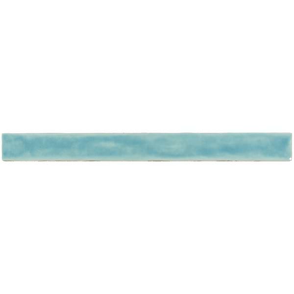 Carolina Bay 2x20 Polished Crackled Ceramic Wall Tile- Blue + Turquoise