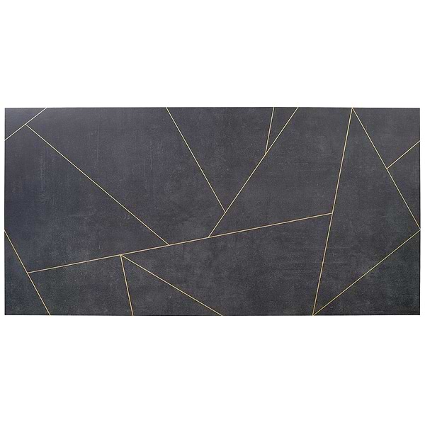 Whitney Ardesia Charcoal Black and Gold Line 24x48 Artisan Decor Matte Porcelain Wall Tile