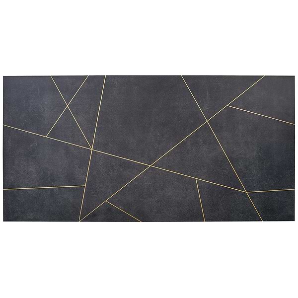 Whitney Ardesia Charcoal Black and Gold Line 24x48 Artisan Decor Matte Porcelain Wall Tile