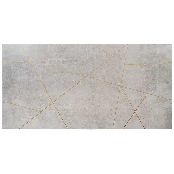 Whitney Cemento Gray and Gold Line 24x48 Artisan Decor Matte Porcelain Wall Tile