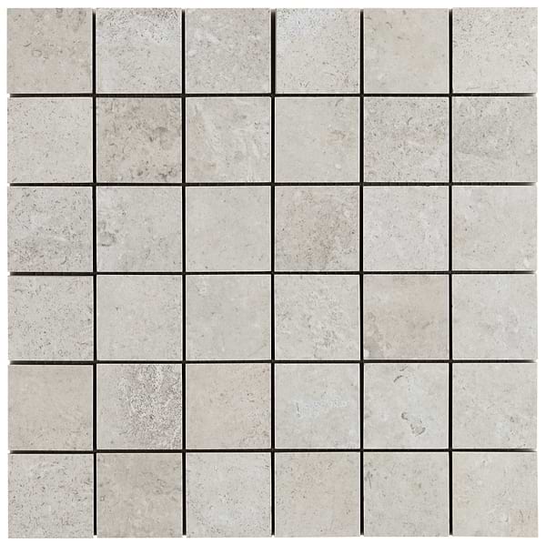 Saint Remy Avorio White 3D Textured Veining 2x2 Limestone Look Matte Mosaic Tile