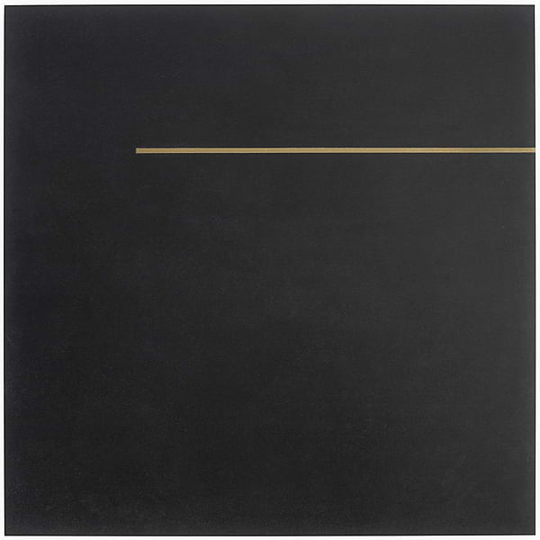 Lines Brass Inlay Black 24x24 Matte Porcelain Tile