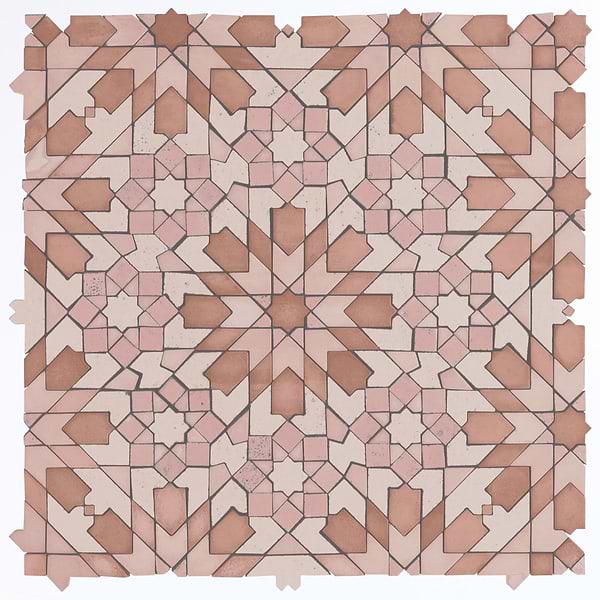 Cantico Taza Terracotta Rosa Mixed Lava Stone and Cement Mosaic Tile