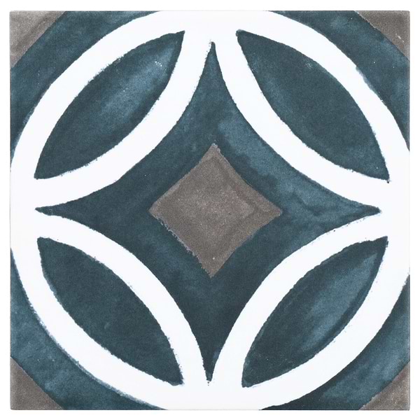 Breeze Nautilus Blue Deco 6x6 Matte Porcelain Tile