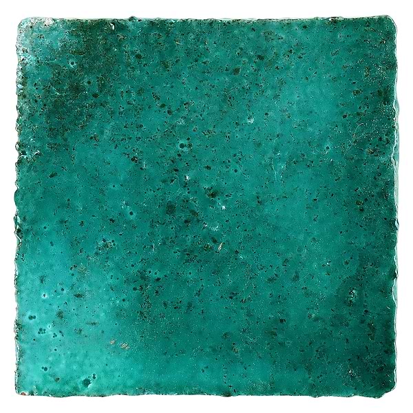Breeze Tide Turquoise 4" Square Crackled Glossy Terracotta Square Tile