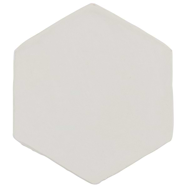 Terra Villa White 4" Hex Matte Presealed Genuine Terracotta Tile