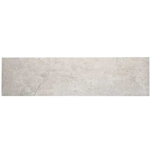 Shala Smoke White 12x48 Matte Stair Tread Tile