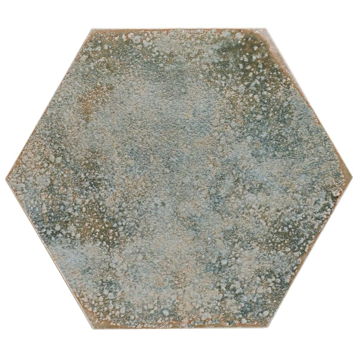 Kalay Green 9" Hexagon Polished Porcelain Tile