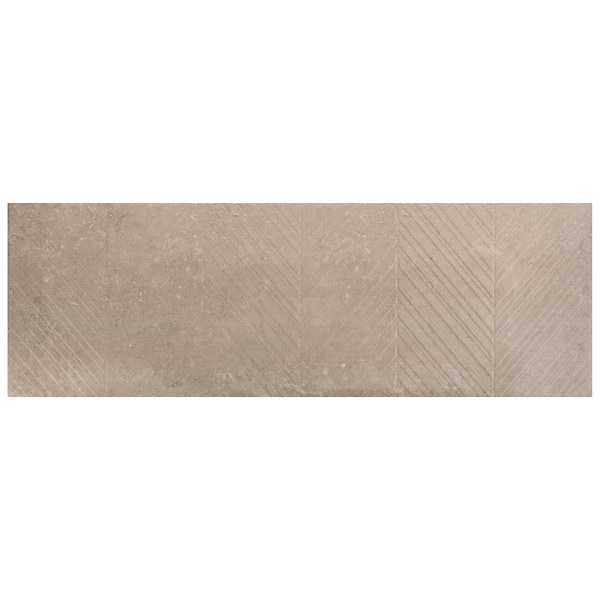 Stoneside Cream Beige Chevron 12x36 Textured Matte Ceramic Tile