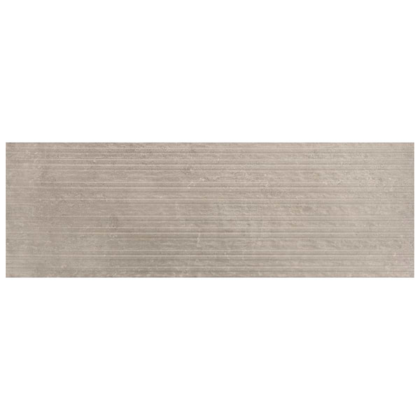 Stoneside Cream Beige Deco 12x36 Textured Matte Ceramic Tile