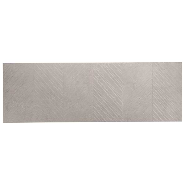 Stoneside Linen Warm Gray Chevron 12x36 Matte Ceramic Tile