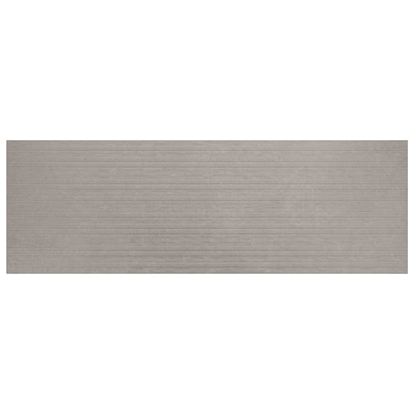 Stoneside Linen Warm Gray Deco 12x36 Textured Matte Ceramic Tile
