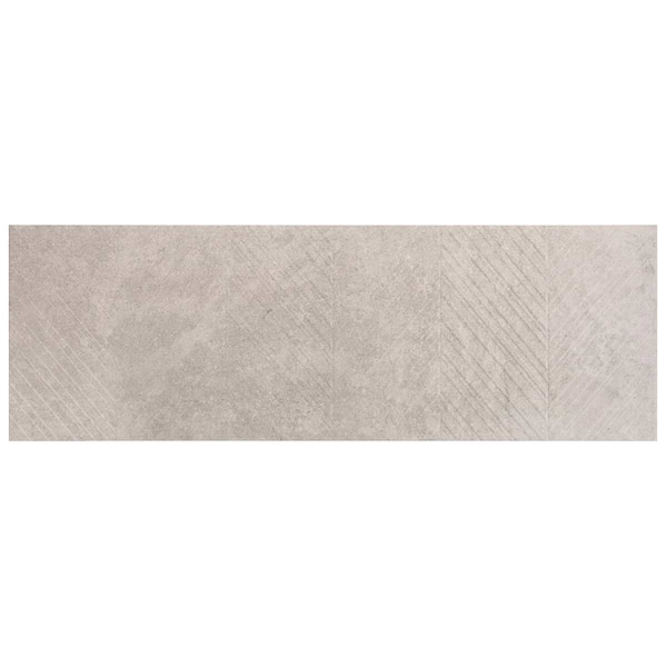 Stoneside Pearl Gray Chevron 12x36 Matte Ceramic Tile