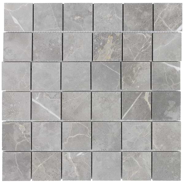 Marble Tech Grigio Imperiale 2x2 Matte Marble Look Porcelain Mosaic Tile