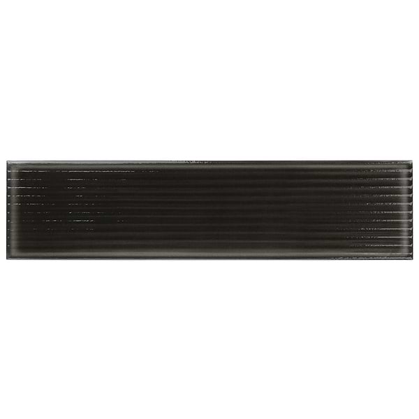 Stacy Garcia ArtBlock Nero Black 4x16 Fluted Glossy Porcelain Tile